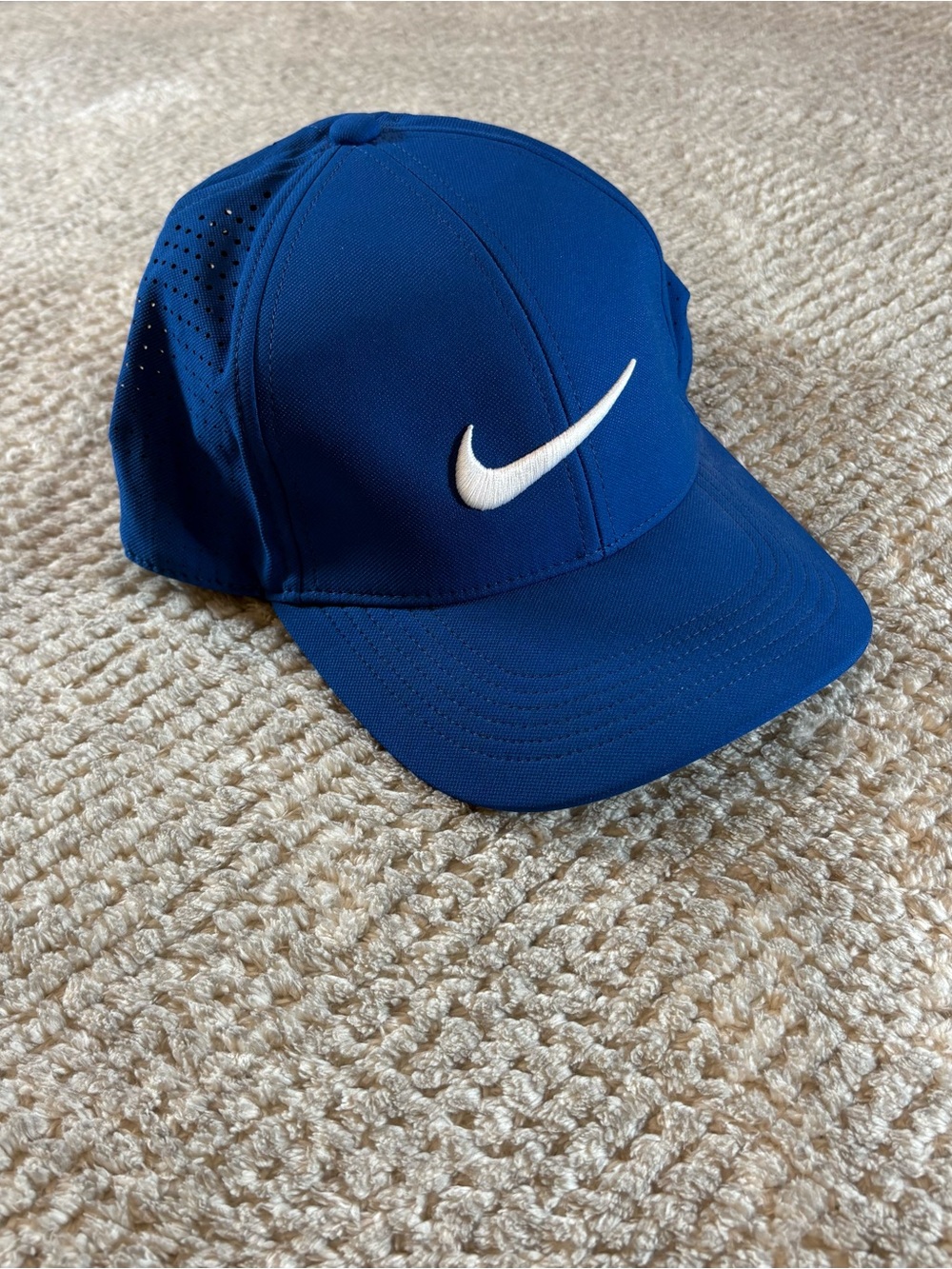 Nike Golf Mesh Adjustable Strap Royal Blue Cap with White Swoosh